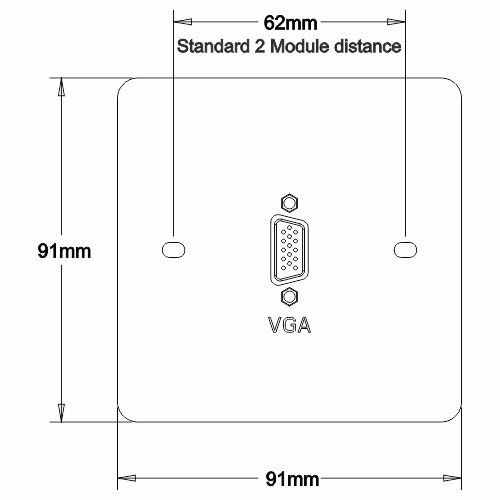 VGA Wall / Face Plate - Dimention Drawing