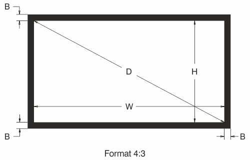 Projection Screen - Fixed Frame - Dimentions Drawing