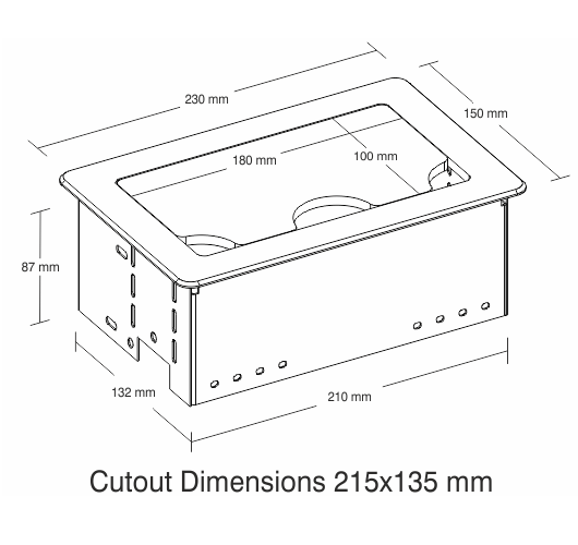 Table Top Box - Manual TM206 Dimensions Drawing