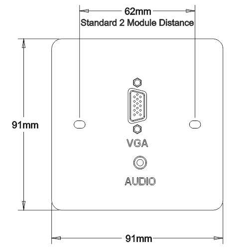 VGA/Audio Face Plate - Dimention Drawing