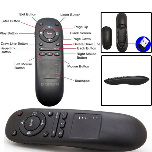 Wireless USB Presenter Air Mouse With Cursor Touch Pad